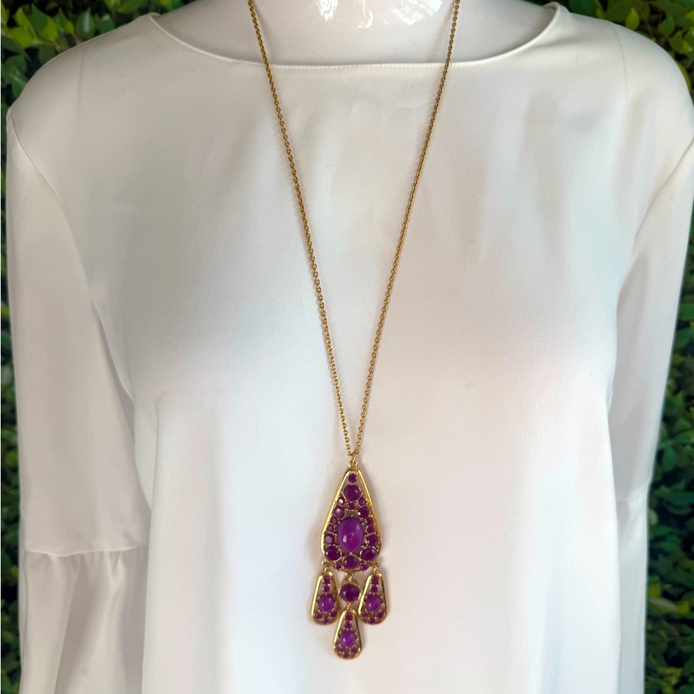 Kate Spade Purple and Gold Pendant Necklace